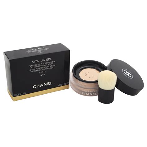 chanel loose powder foundation with mini kabuki brush spf 15